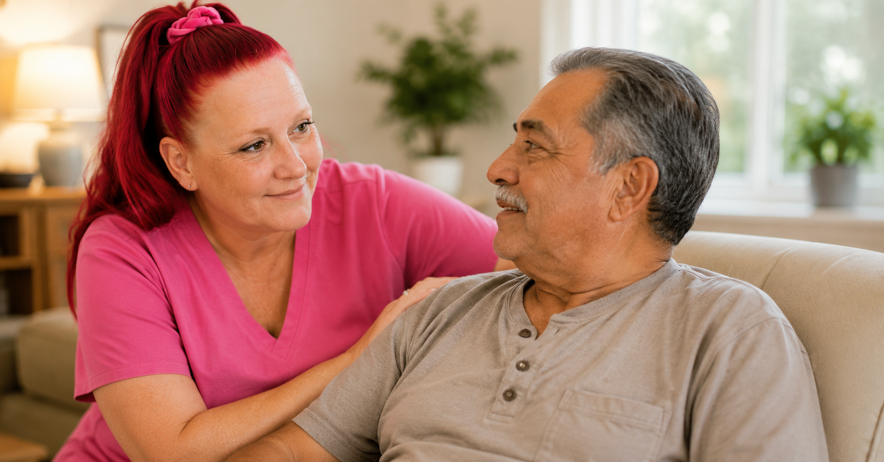 Abriva caregiver providing compassionate in-home care